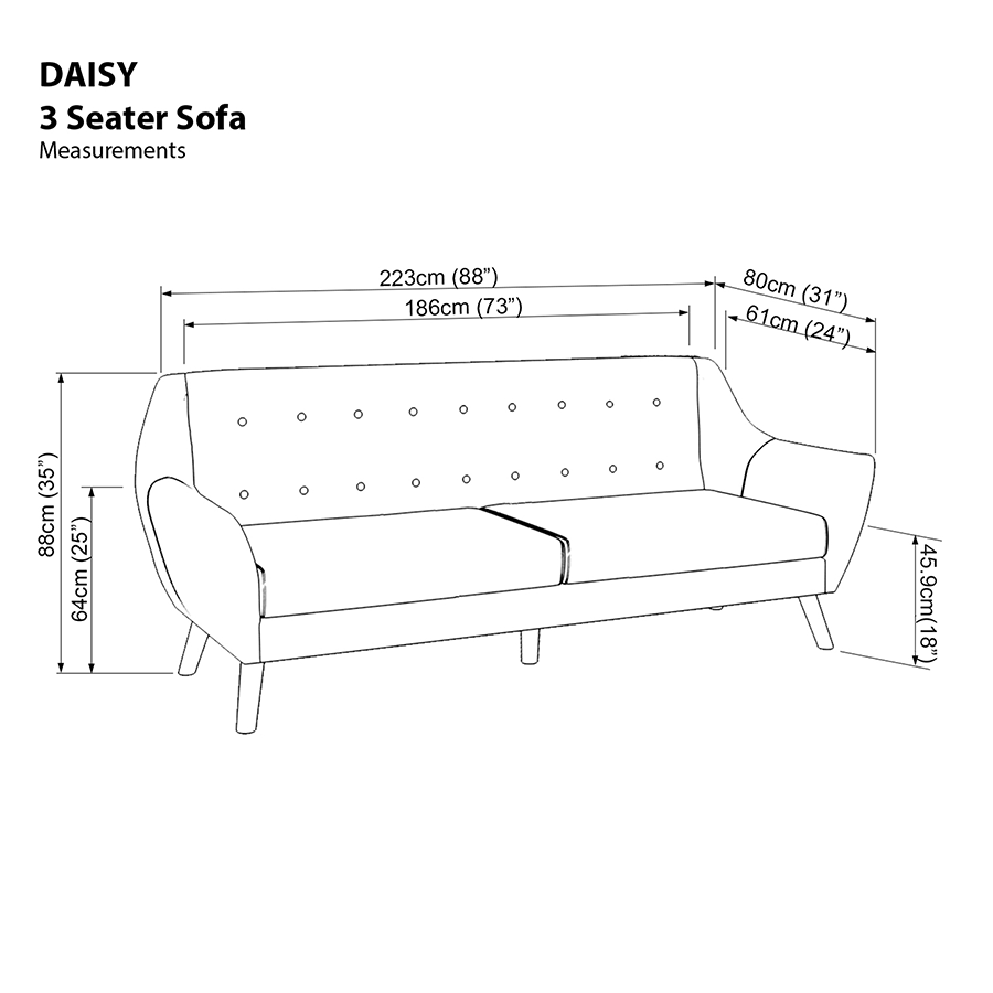 Daisy 3 Seater Sofa