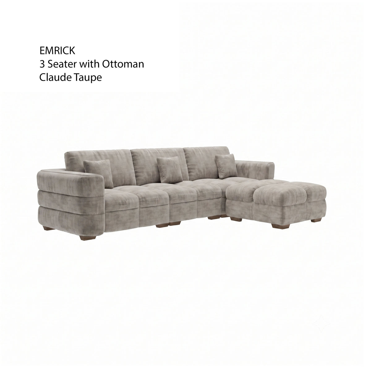 Emrick 3 Seater with Ottoman