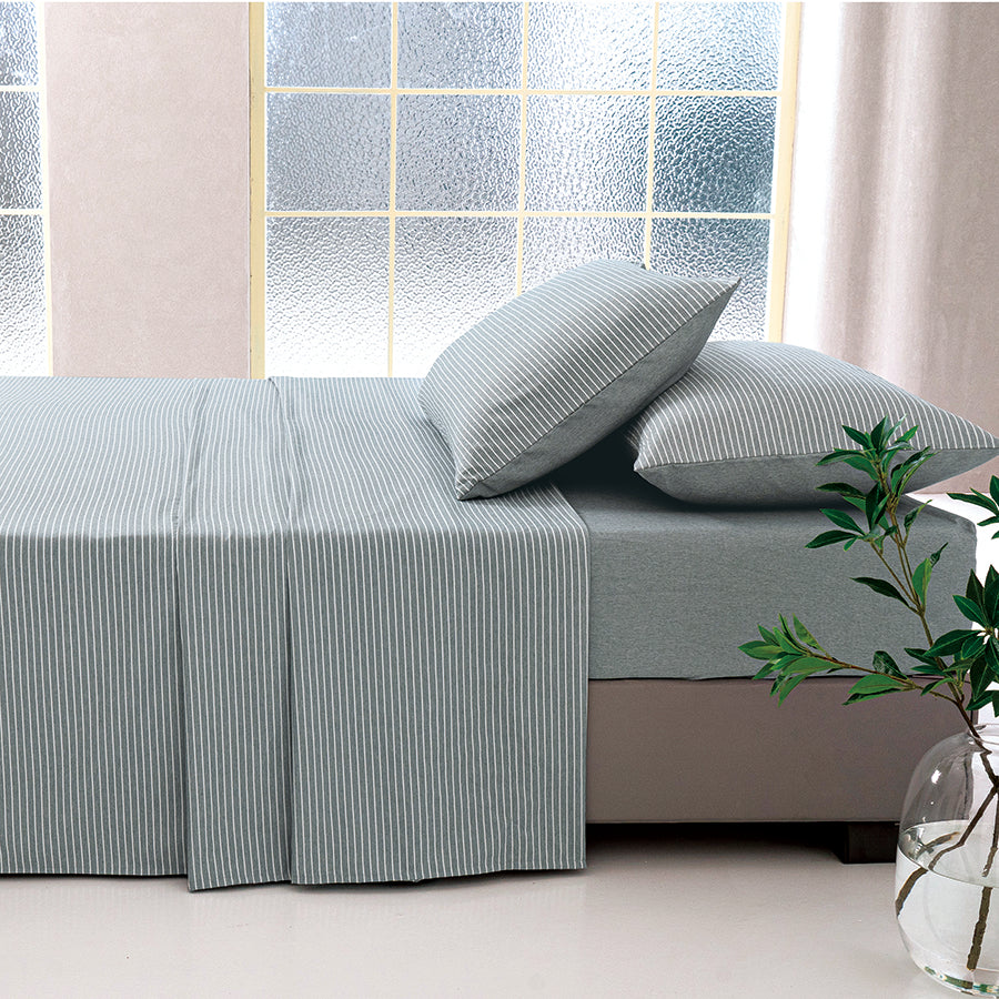 Reversible Stripe Stardew 4pc Flat Sheet Set