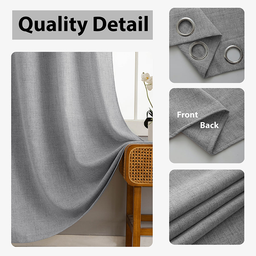 Alis Frost Gray Sheer Linen Curtain