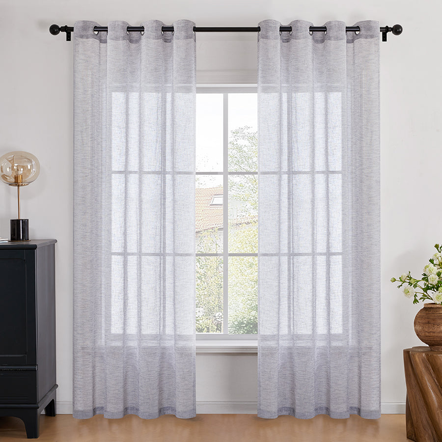 Belysa Plain & Printed Set of 4 Curtains
