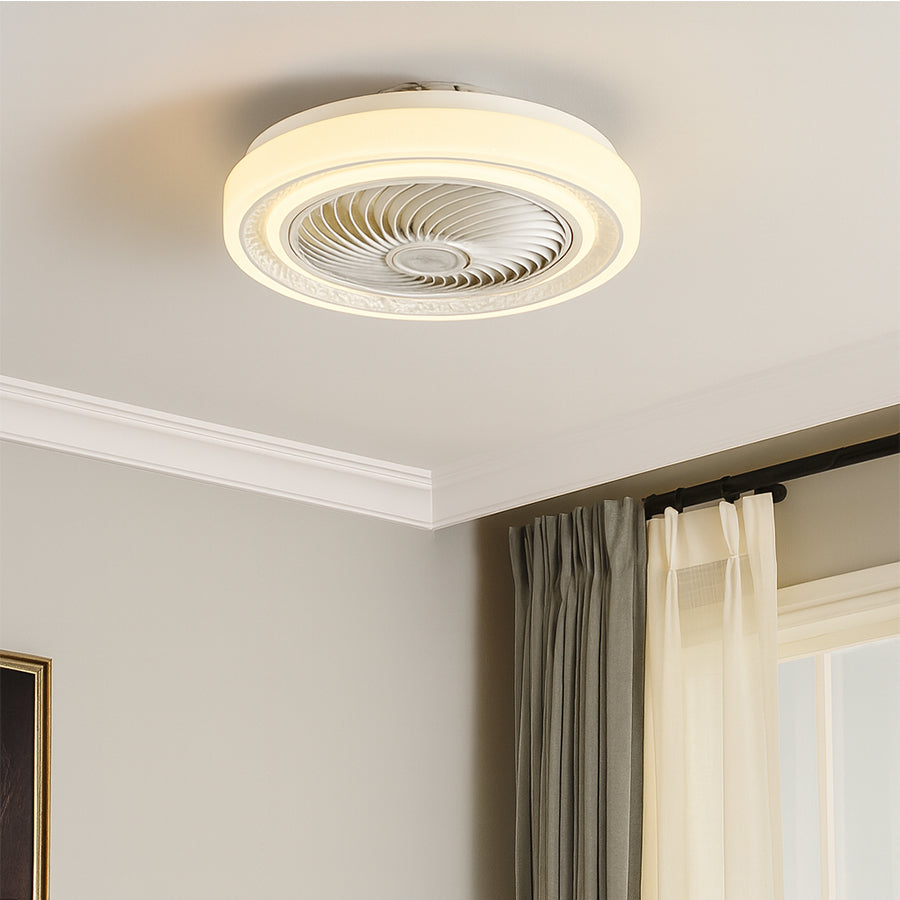 Miro Flushmount Ceiling Fan w/ Tricolor