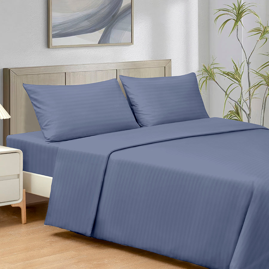 Deluxe Cool Gray Plain 4pc Sheet Set