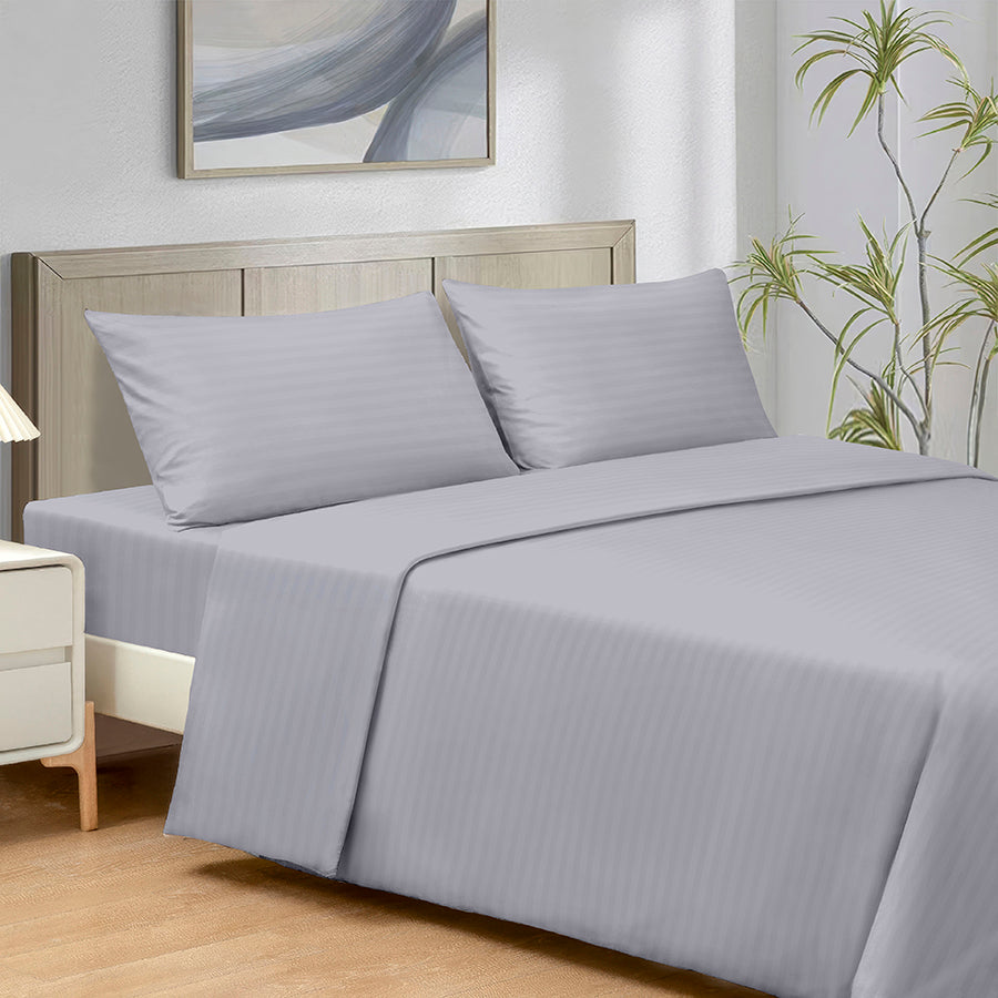 Deluxe Gray Plain 4pc Sheet Set