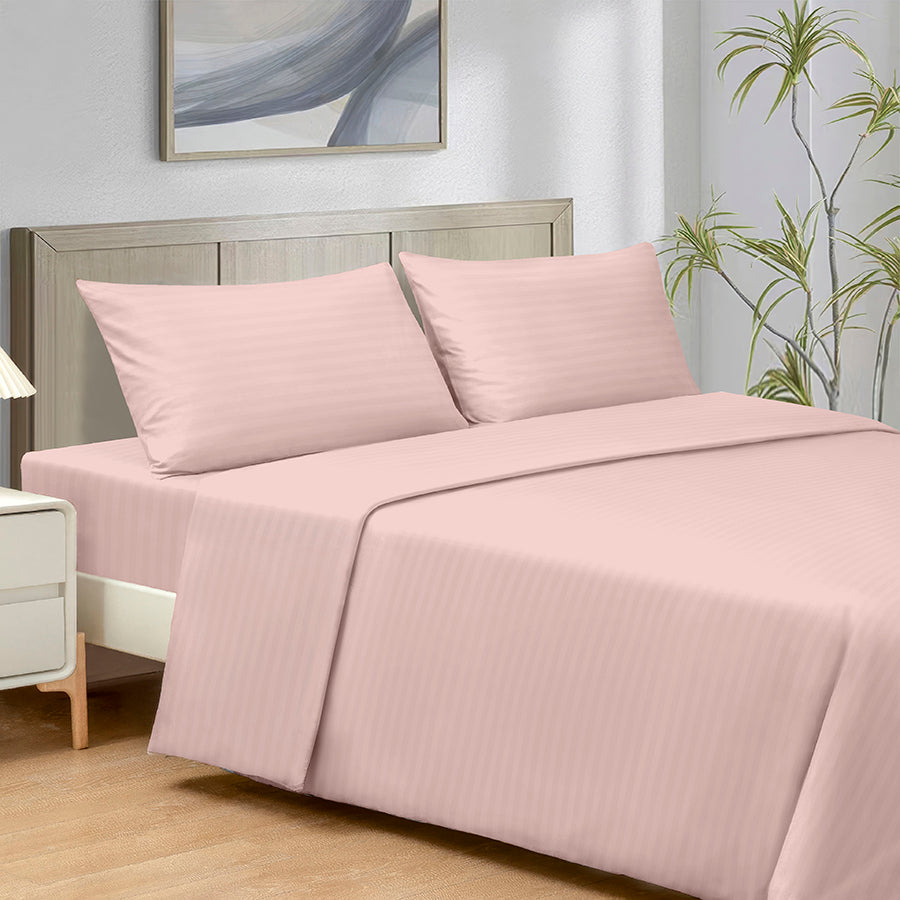 Deluxe Rose Dust Plain 4pc Sheet Set