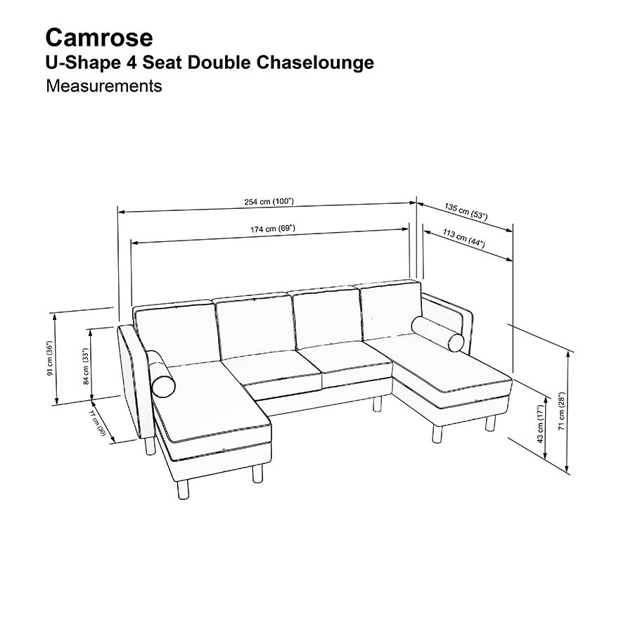 Camrose U-shape 4 Seat Double Chaise