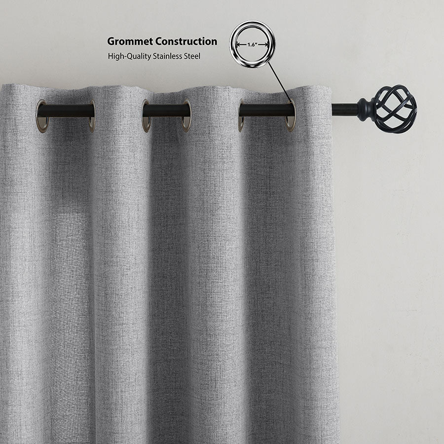 Alis Frost Gray Sheer Linen Curtain