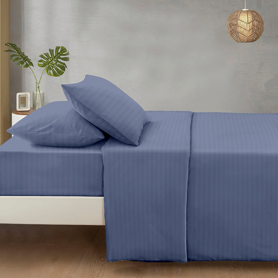 Deluxe Cool Gray Plain 4pc Sheet Set