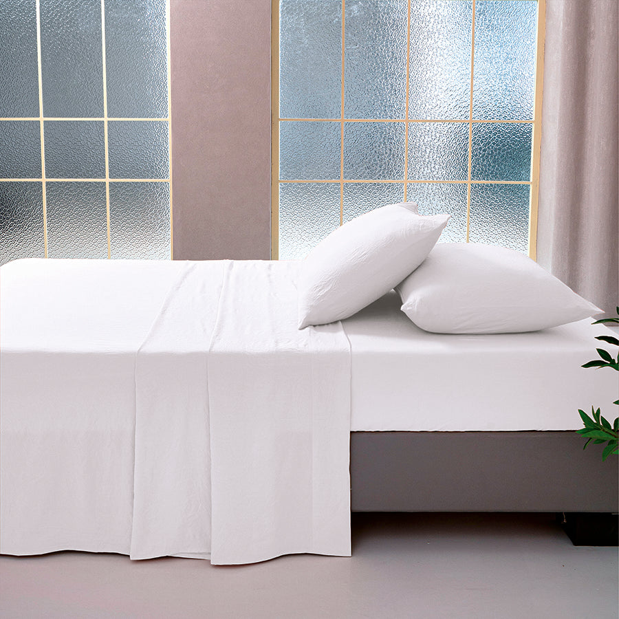 Super Soft White 4pc Flat Sheet Set