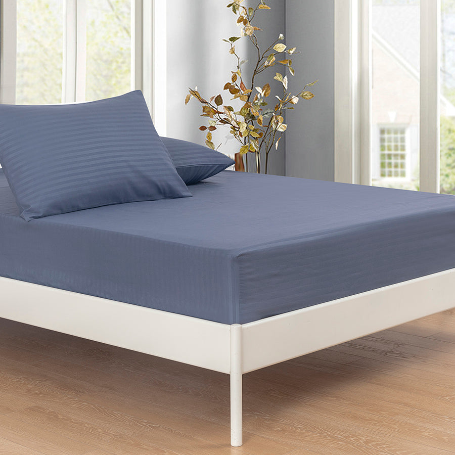 Deluxe Cool Gray Plain 4pc Sheet Set