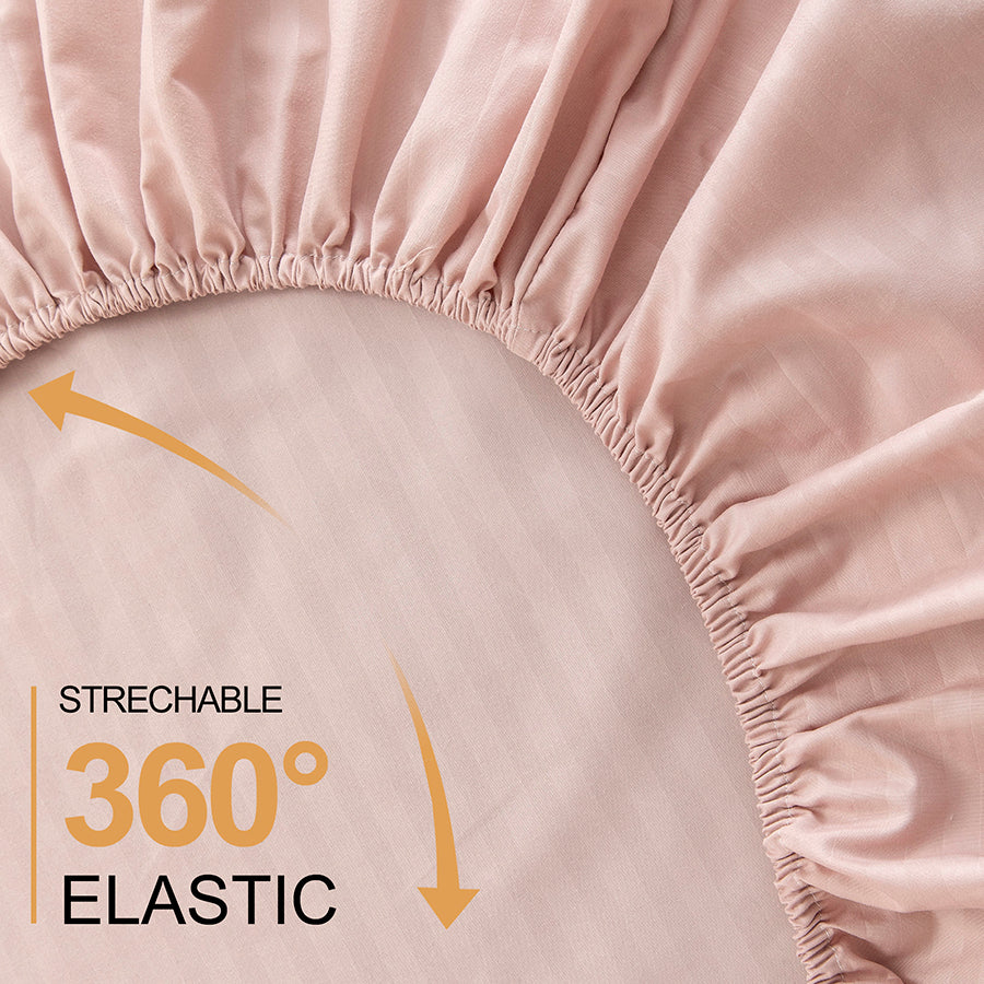 Deluxe Rose Dust Plain 4pc Sheet Set