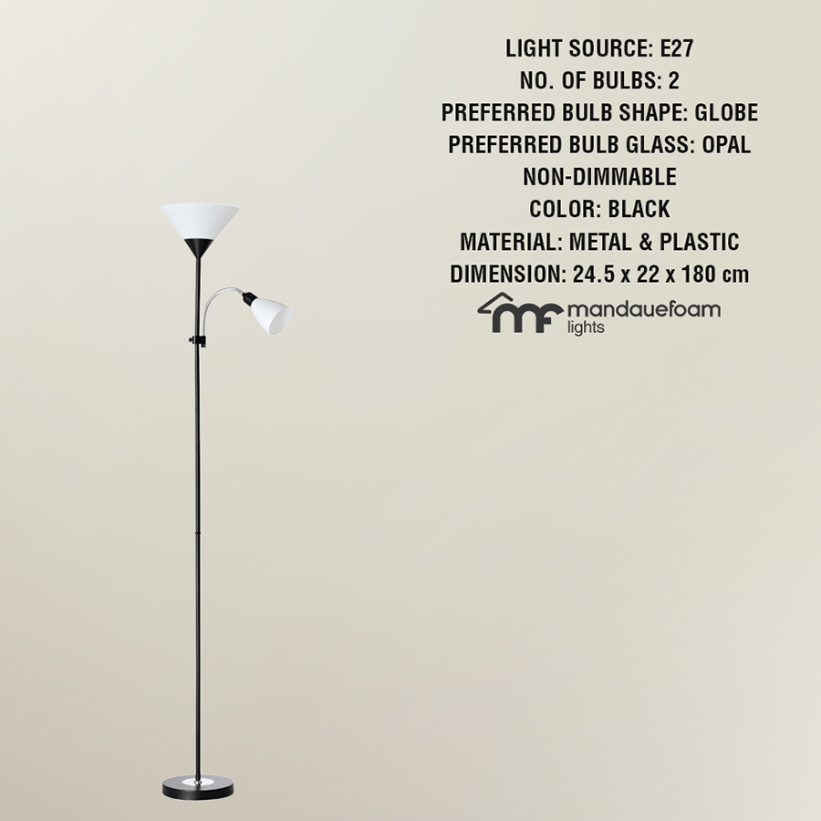 Torchiere Floor Lamp with Reading Lamp