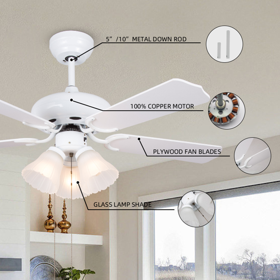 Falko Ceiling Fan with Pull Chain