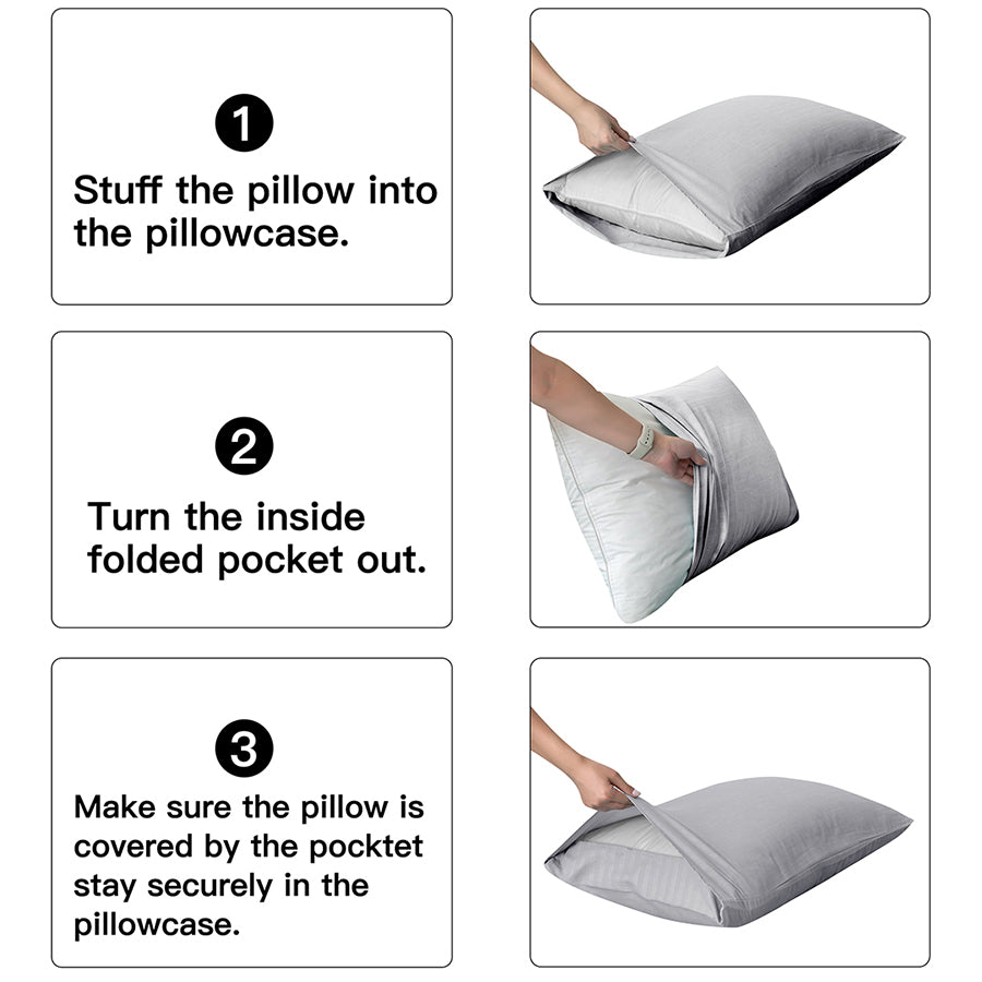 Deluxe Gray Plain 4pc Sheet Set
