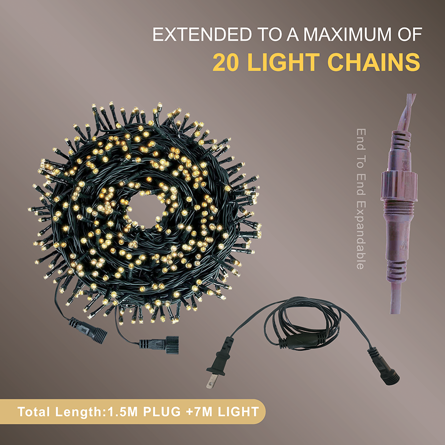 Christmas Lights 100LED Steady Warmwhite