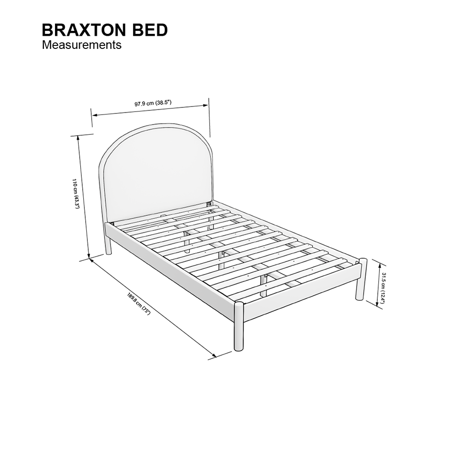 Braxton Bed 36x75" - Oak