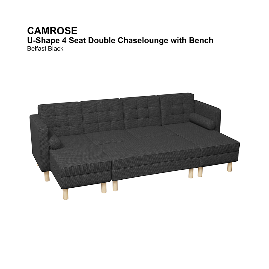 Camrose U-shape 4 Seat Chaise with Bench