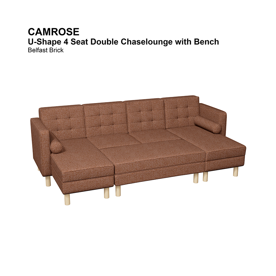 Camrose U-shape 4 Seat Chaise with Bench