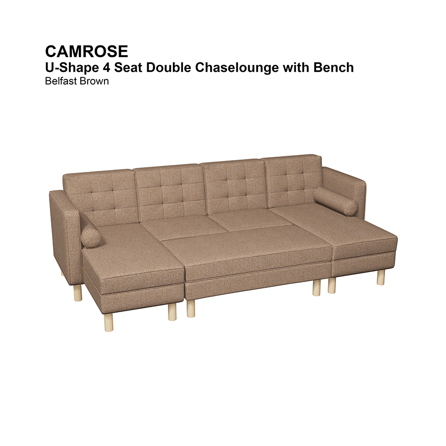 Camrose U-shape 4 Seat Chaise with Bench