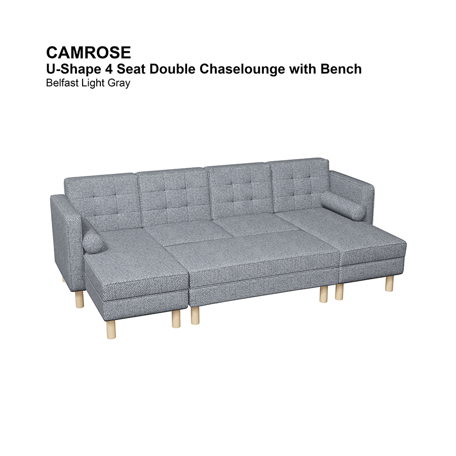 Camrose U-shape 4 Seat Chaise with Bench