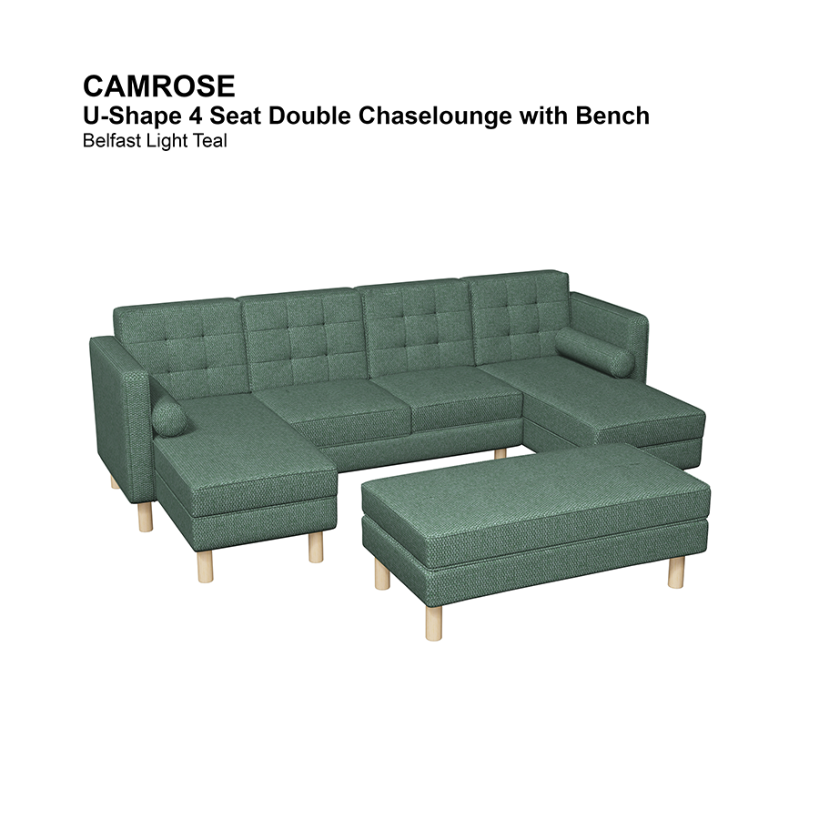 Camrose U-shape 4 Seat Chaise with Bench