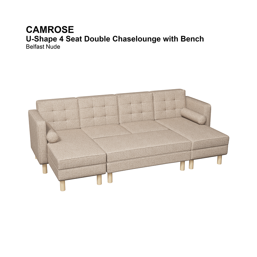 Camrose U-shape 4 Seat Chaise with Bench