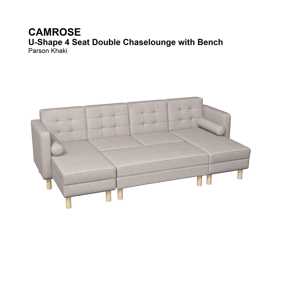 Camrose U-shape 4 Seat Chaise with Bench