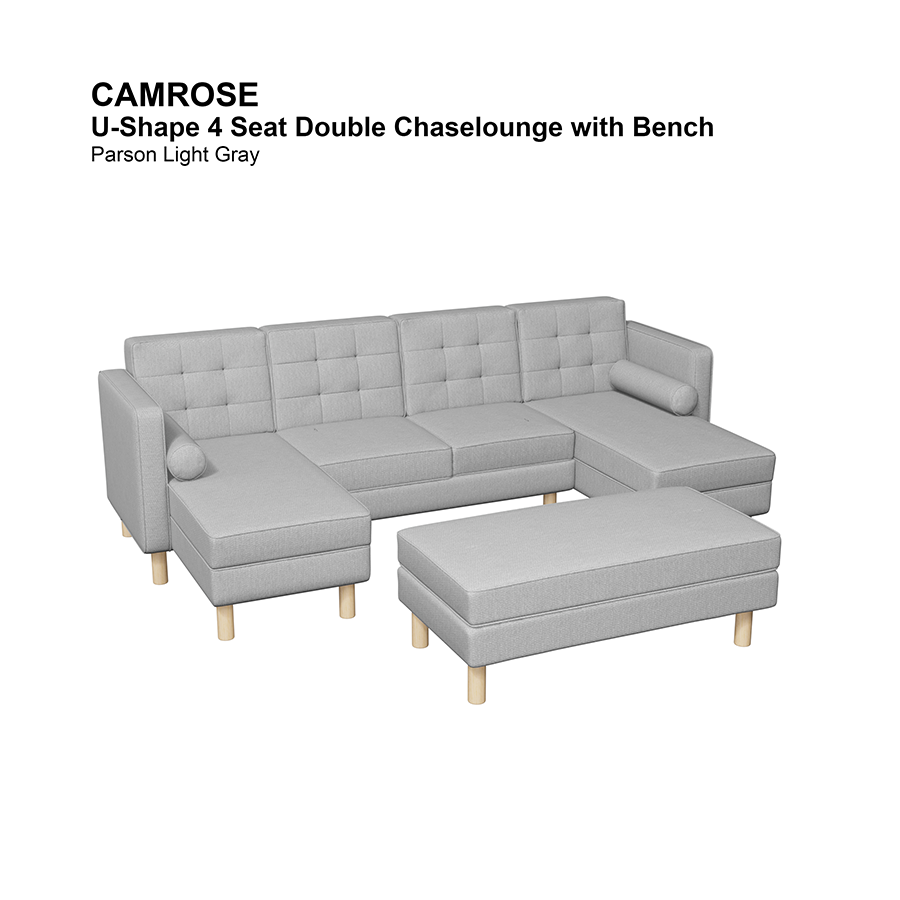 Camrose U-shape 4 Seat Chaise with Bench