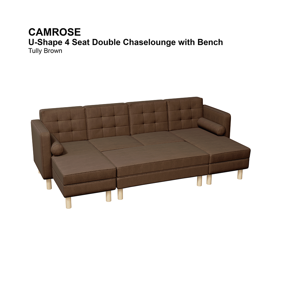 Camrose U-shape 4 Seat Chaise with Bench