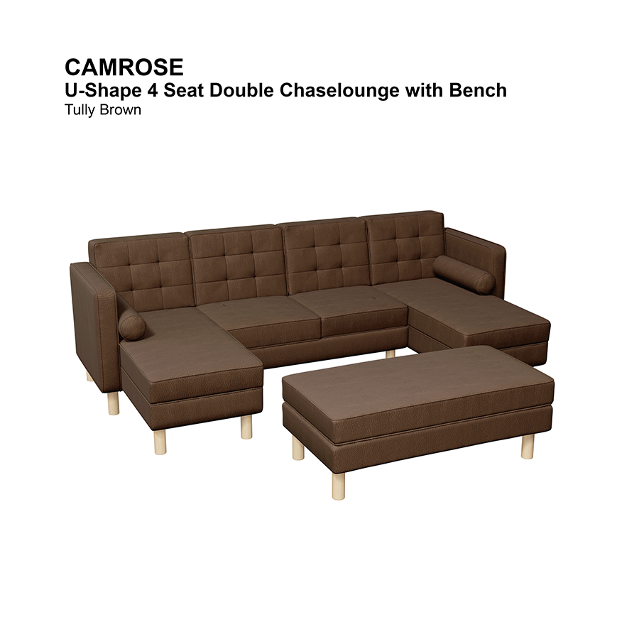 Camrose U-shape 4 Seat Chaise with Bench