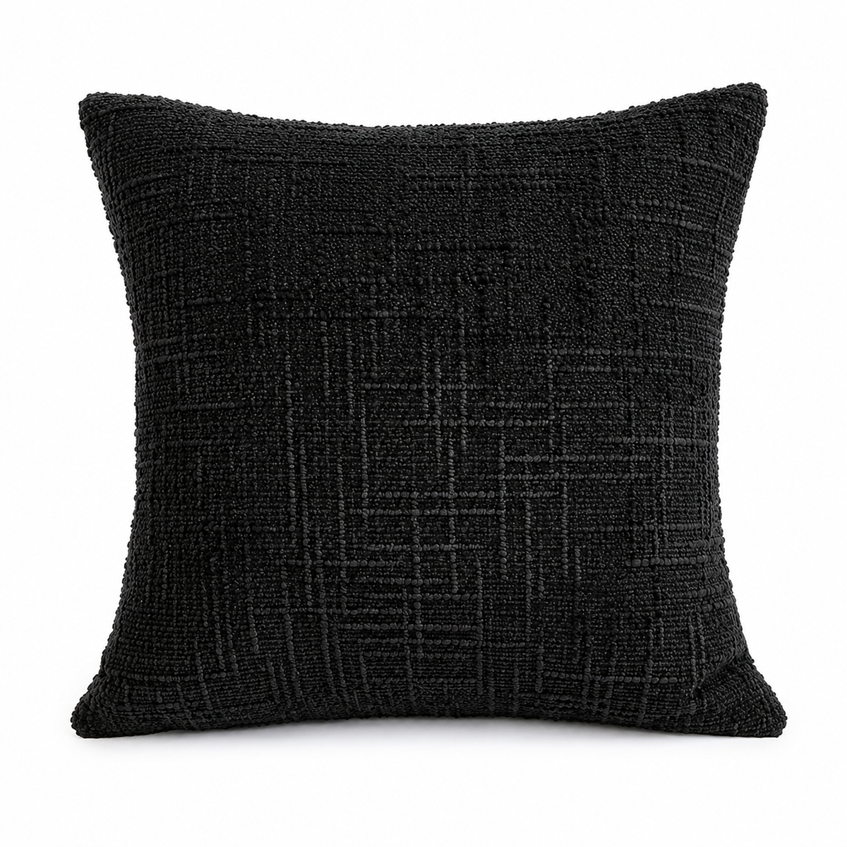 Moen Ebony Black Chenille Throw Pillowcase