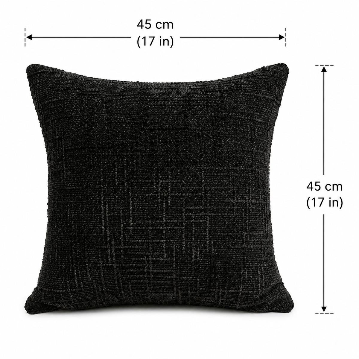 Moen Ebony Black Chenille Throw Pillowcase