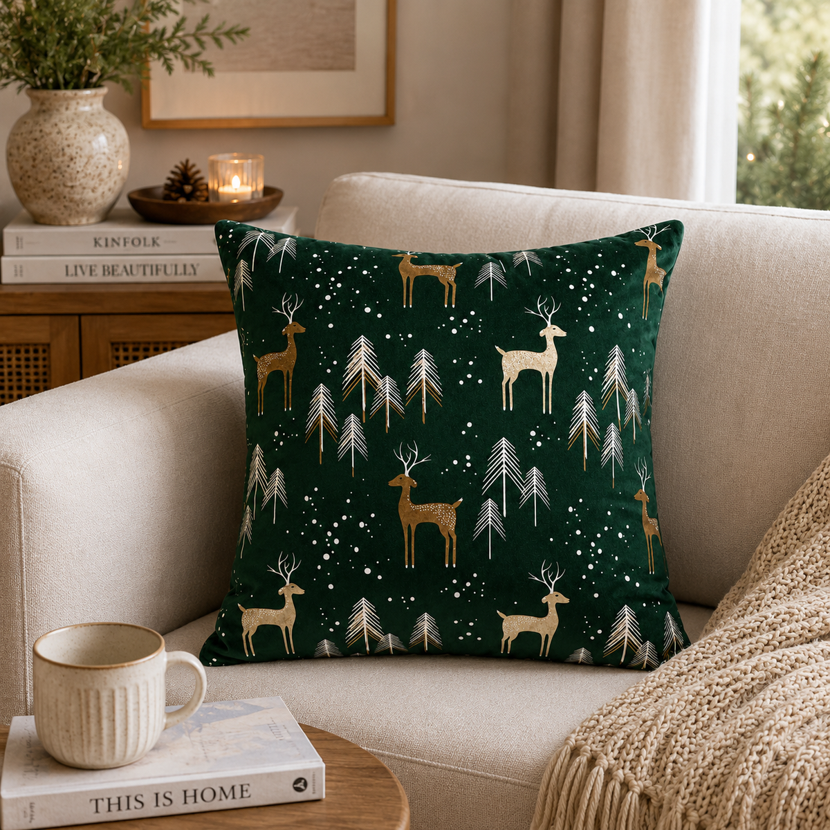 Miksa Festive Forest Throw Pillowcase