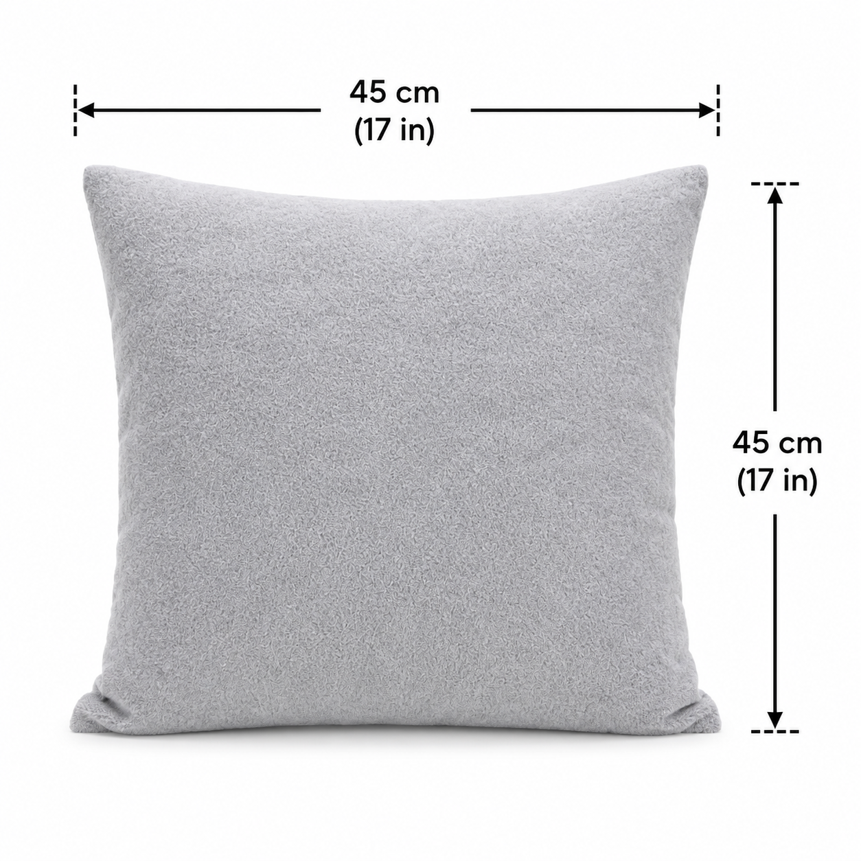 Safi Faux Sheep Slate Gray Throw Pillowcase