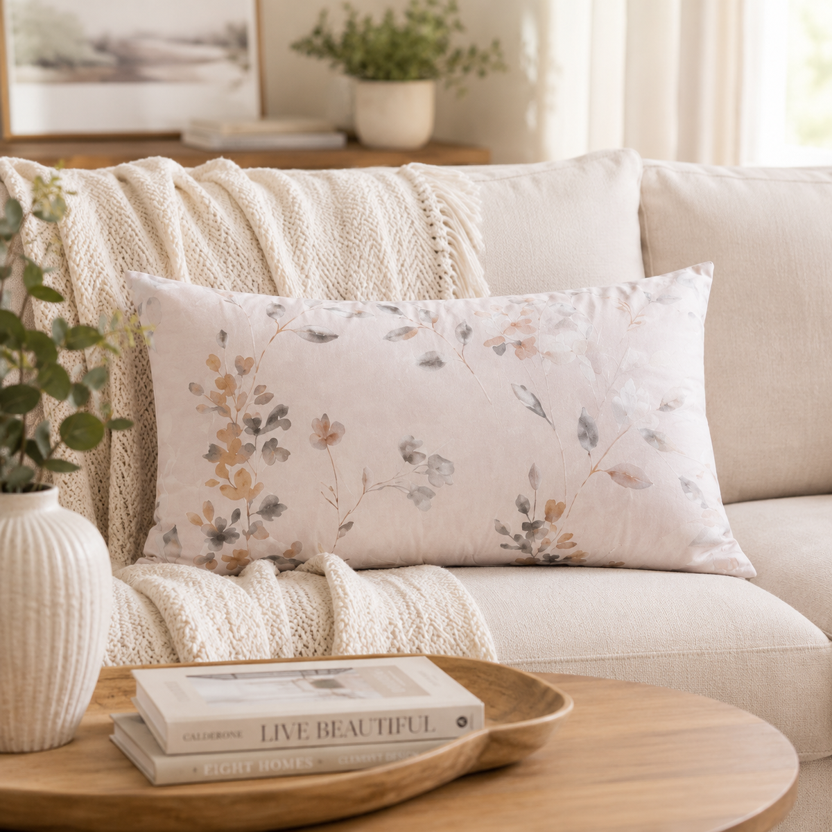 Sela Shimmer Petal Kidney Pillowcase