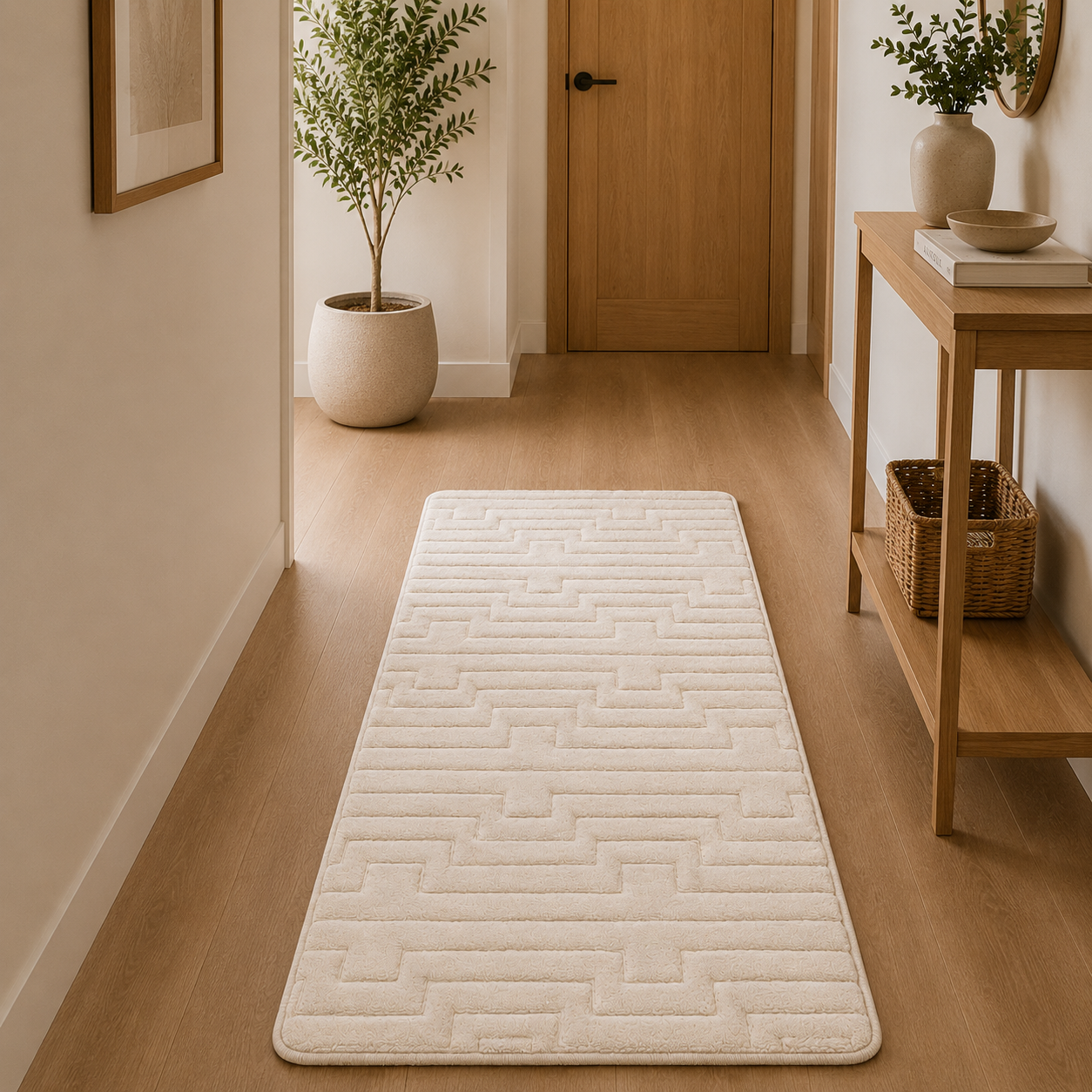 Asta Light Beige Plush Foam Rug