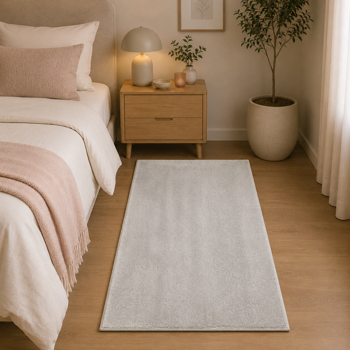 Aira Light Gray Shaggy Rug