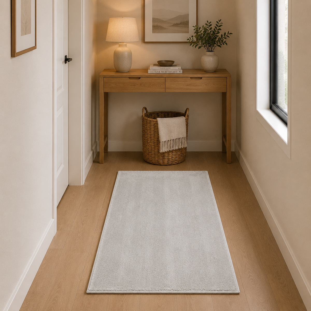 Aira Light Gray Shaggy Rug