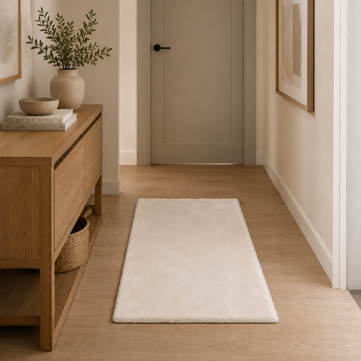 Aira Sand Beige Shaggy Rug