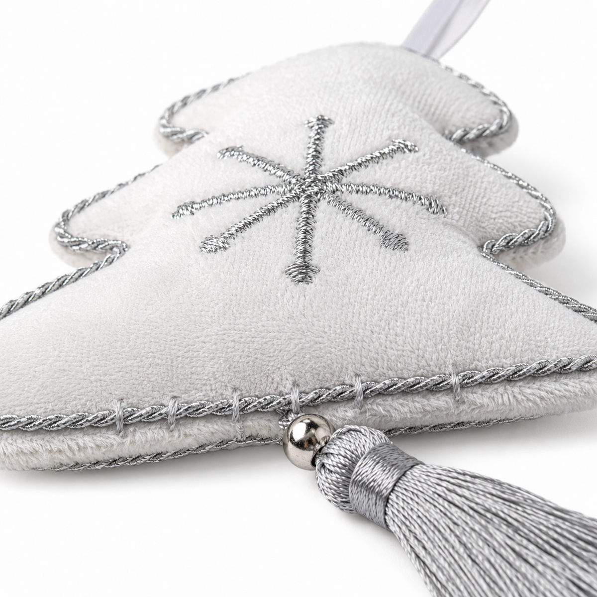 White Velvet Tree with Tassel