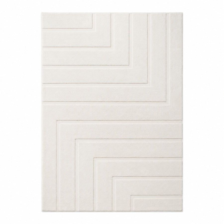 Ane Beige High-Low Embosed Rug