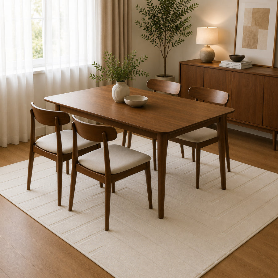 Ane Beige High-Low Embosed Rug