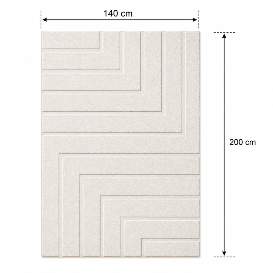 Ane Beige High-Low Embosed Rug