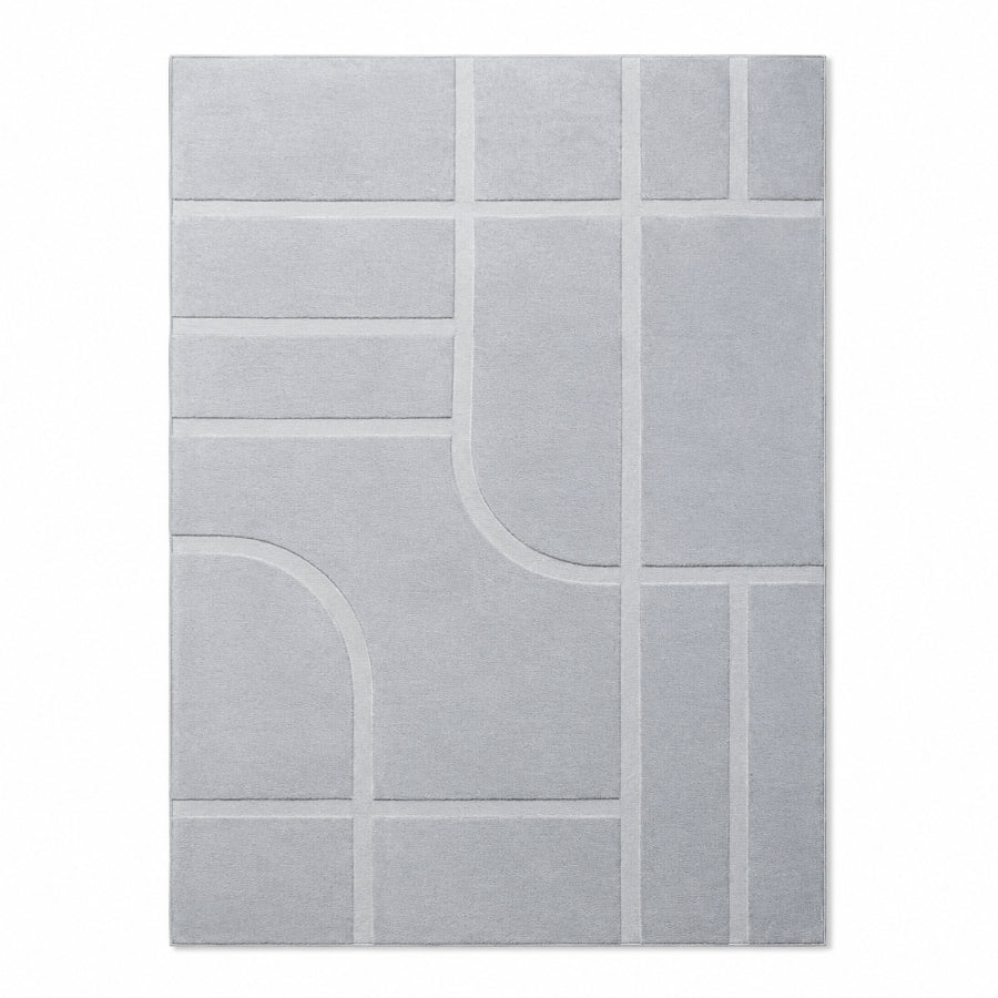 Ane Silver High-Low Embosed Rug