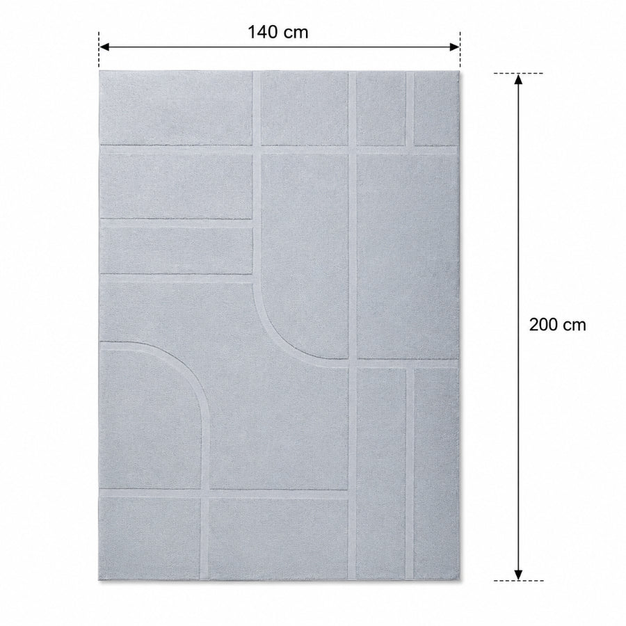 Ane Silver High-Low Embosed Rug