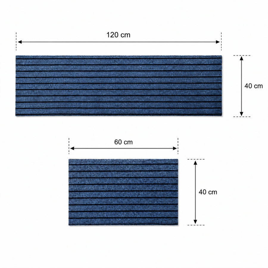 Arve Non-Slip Gray Kitchen Rug Set of 2