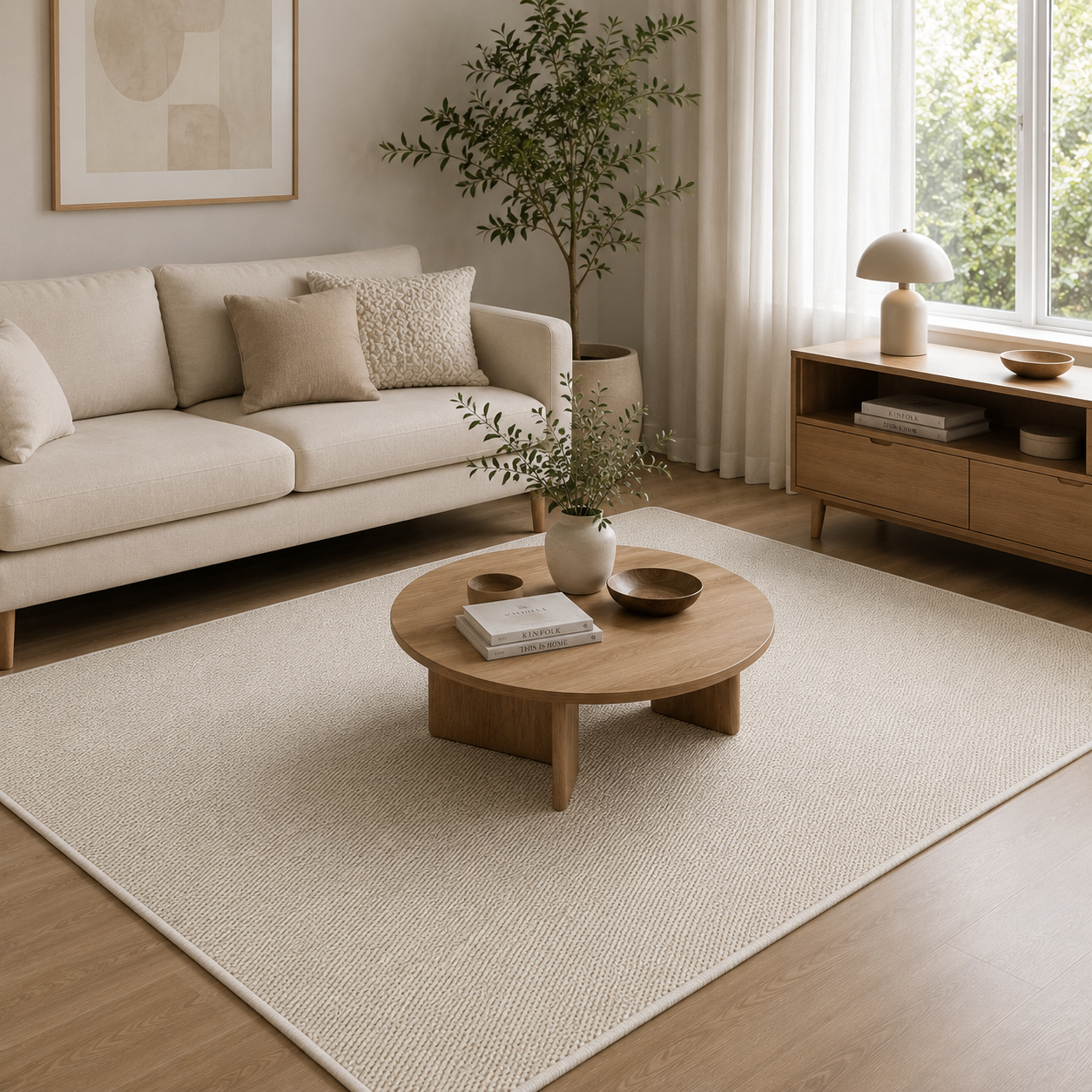 Arvi Cream Synthetic Jute Rug