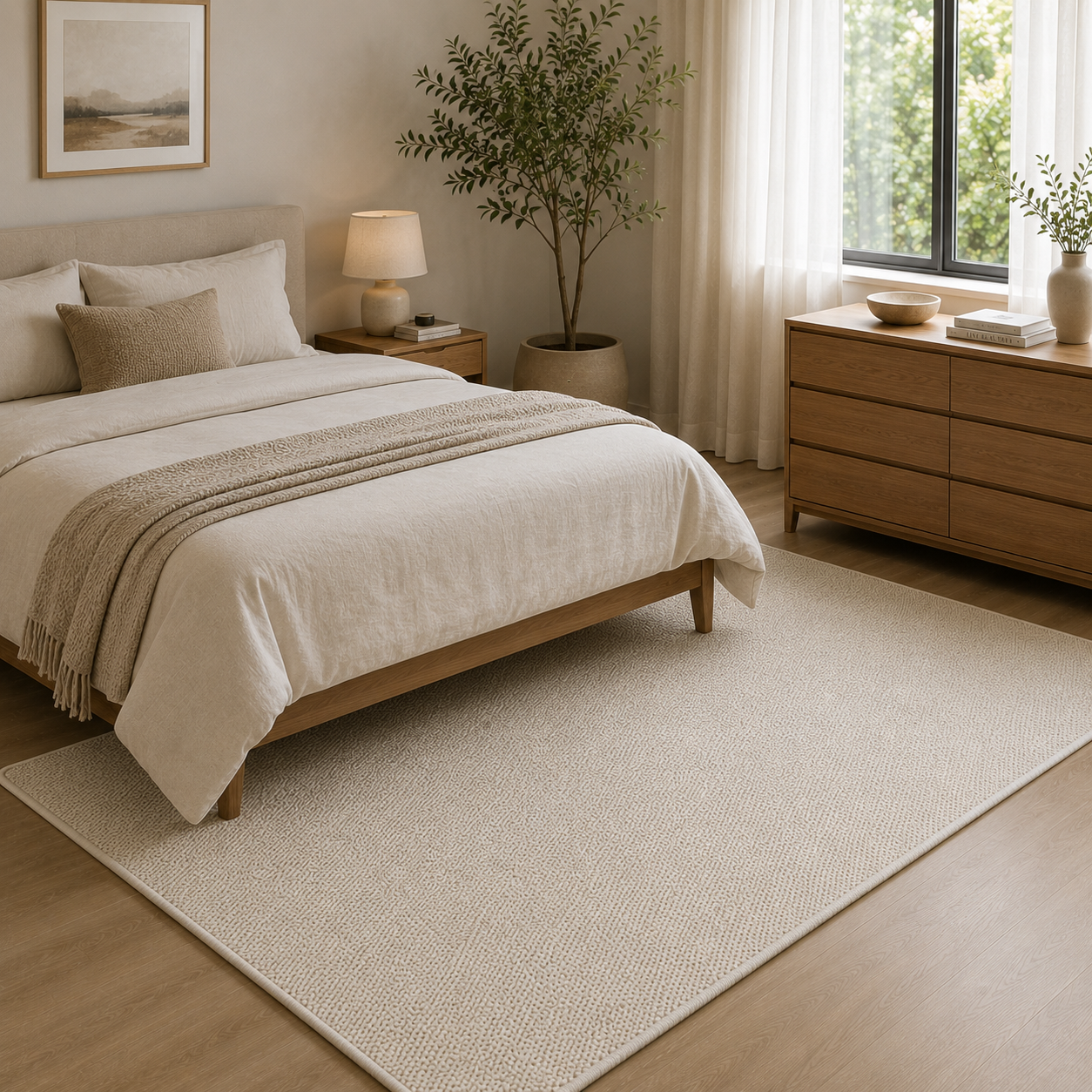 Arvi Cream Synthetic Jute Rug