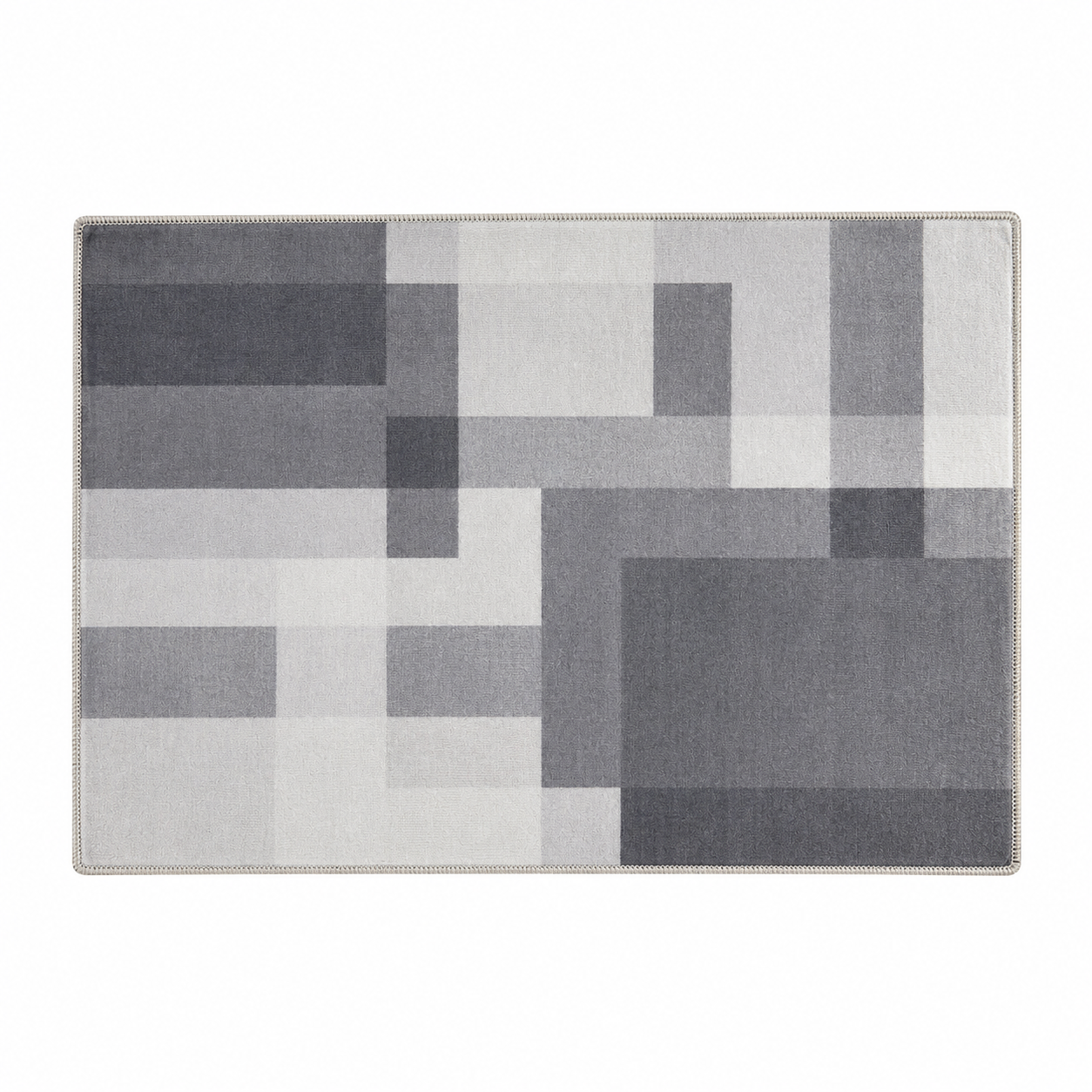 Asella Geo Gray Printed Door Rug