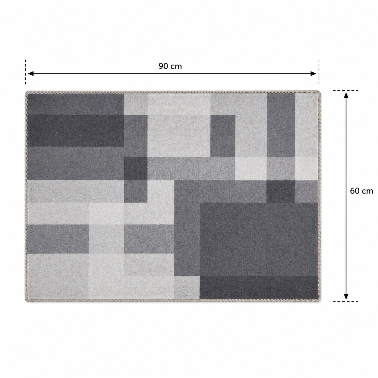 Asella Geo Gray Printed Door Rug